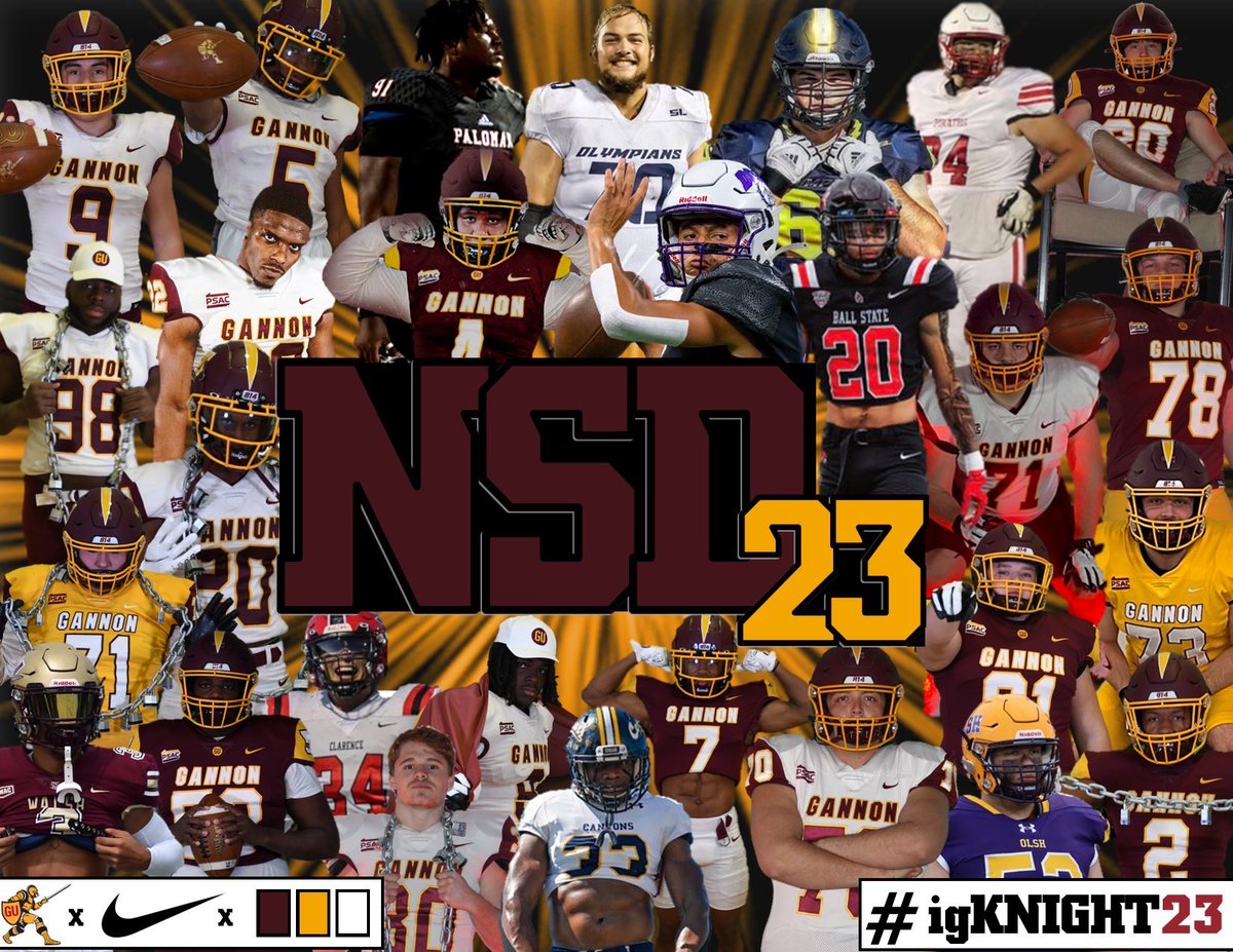 FootballGannon's tweet photo. What a day! So happy to bring these great young men to our program! The Golden Knight Family got better today! The future is bright! 🔥⚔️🔥⚔️

#igKnight23 #TheGoldenWay #NSD23 https://t.co/8mcdjS35oO