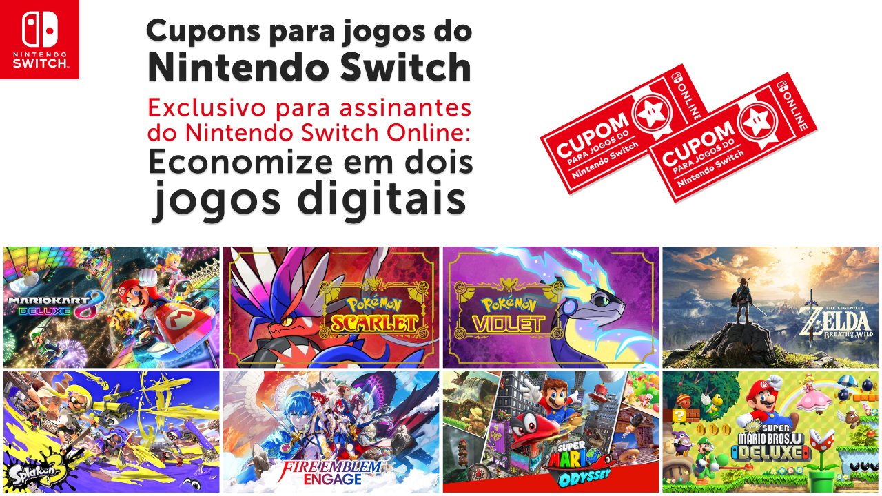 Cupons para jogos do Nintendo Switch