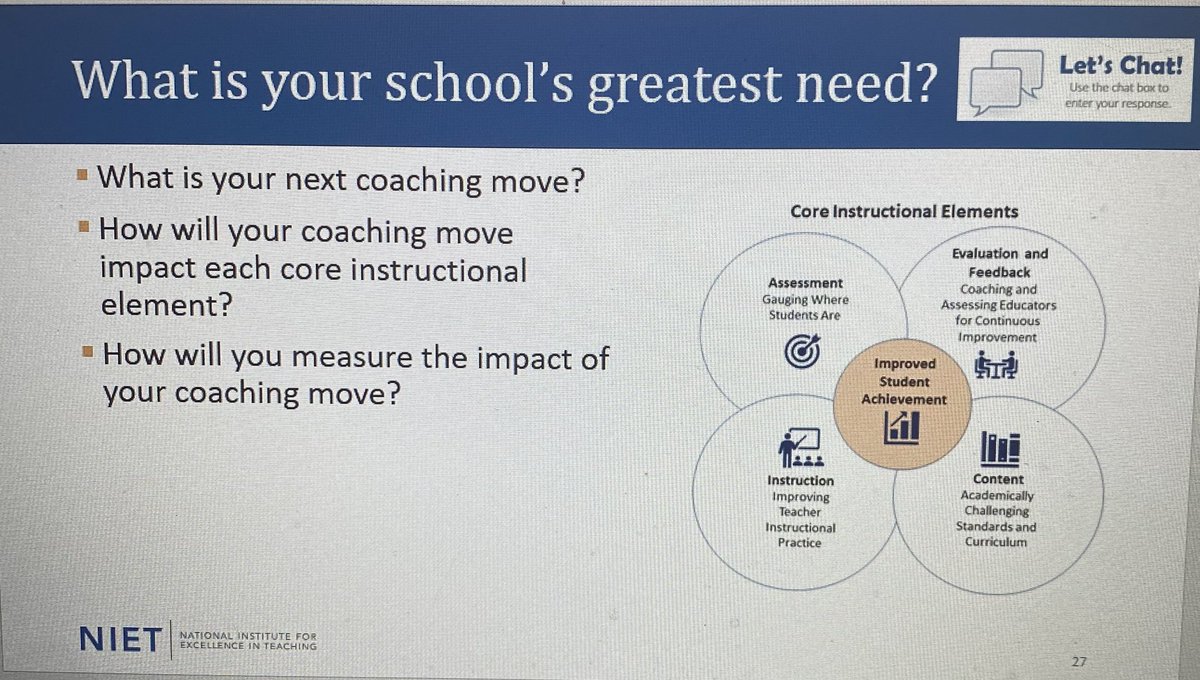 “If we really want to ensure that our students are learning, doesn’t it make sense to make coaching about them?” #SCPLN #PrincipalsAreCoaches <a href="/NIETteach/">National Institute for Excellence in Teaching</a> <a href="/JWoodsNIET/">Jennifer Woods</a> <a href="/TreyForrester/">Trey Forrester</a> <a href="/ocsdsc/">Orangeburg County School District</a> <a href="/PickensSchools/">School District of Pickens County</a>