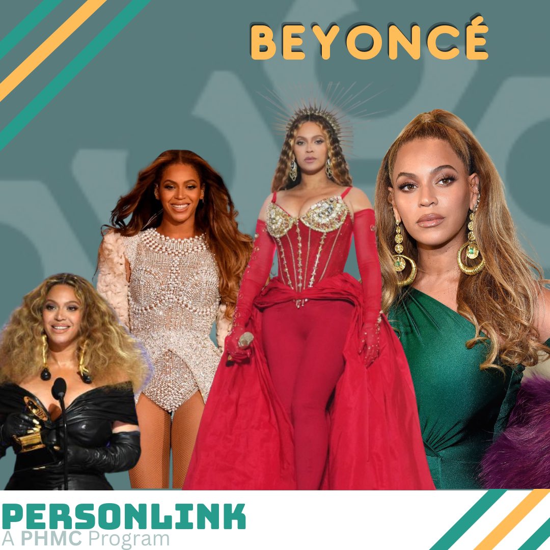 PersonLinkPHMC's tweet photo. To start off the celebration of Black History Month we recognize Mrs. Beyoncé Giselle Knowles Carter. A true trailblazer in performance, music, and acting. Currently serving as the most awarded female artist of all time with over 500 wins and over 1000 nominations. #beyonce https://t.co/OTfGT0wT61