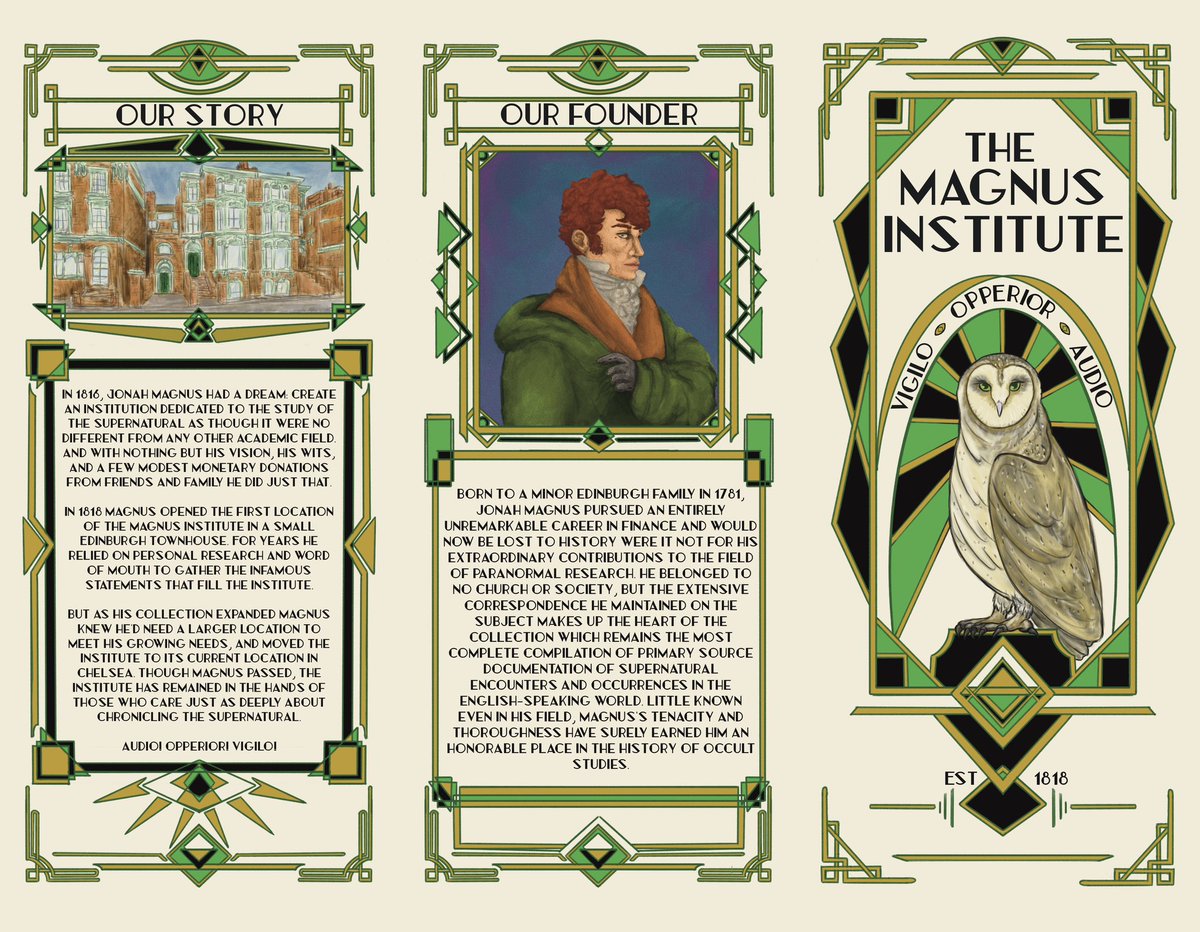 teejsdirtysocks's tweet photo. and here is the pamphlet from the zine as well! i spent.... way too many hours on it. the writing for the 'our founder' and 'our story' sections are contributions from the wonderful @j_quadrifrons and @statuscrows respectively 💚💚💚 https://t.co/dnmFGb3X75