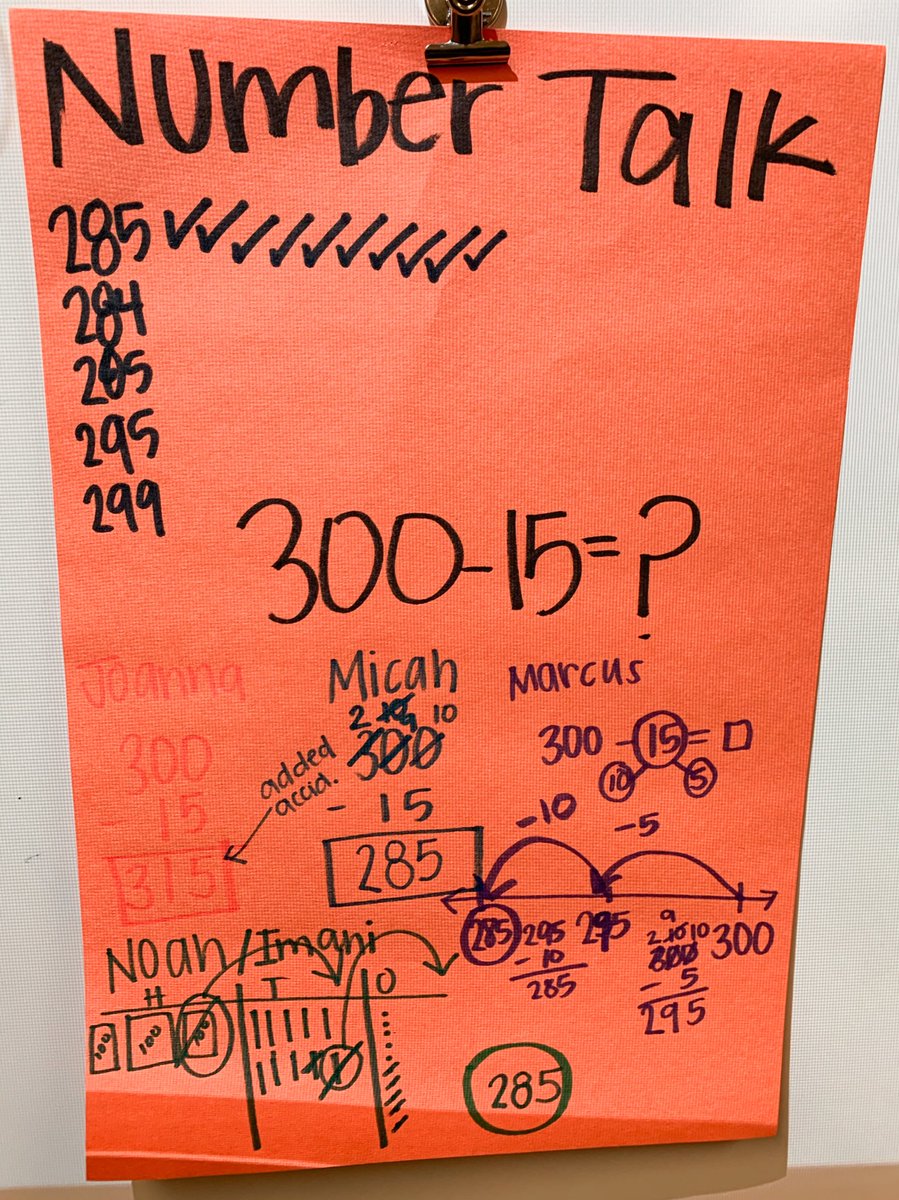 Proud teacher moment: During today’s  #NumberTalk  my students shared their strategies and were able to have ➕ math conversations about subtraction. #GardensElem #PISDMathChat  #PISDESMath #MathRoutines