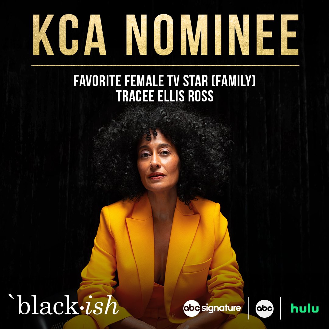 Congratulations to @TraceeEllisRoss for her Kids’ Choice Awards nomination for Favorite Female TV Star (Family) for #blackish! 🎉 #KCA