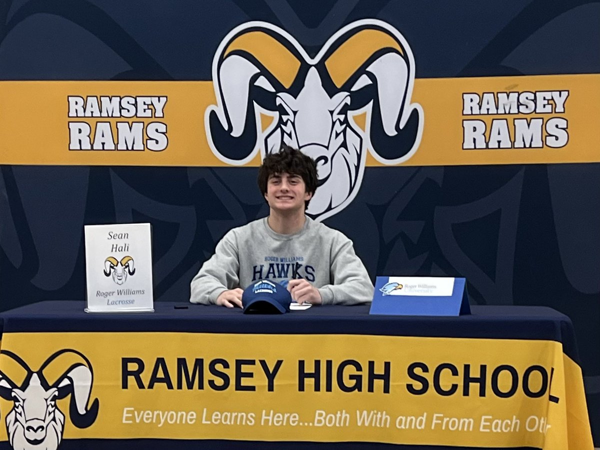 Ramsey Football (@ramseyramsfb) on Twitter photo Congrats to 2023 RB/LB <a href="/SeanHali27/">Sean Hali</a> on signing his LOI for Roger Williams University <a href="/RWUmlax/">Roger Williams Mens Lacrosse</a> to play lacrosse! Congrats to 2023 RB/LB <a href="/SeanHali27/">Sean Hali</a> on signing his LOI for Roger Williams University <a href="/RWUmlax/">Roger Williams Mens Lacrosse</a> to play lacrosse!