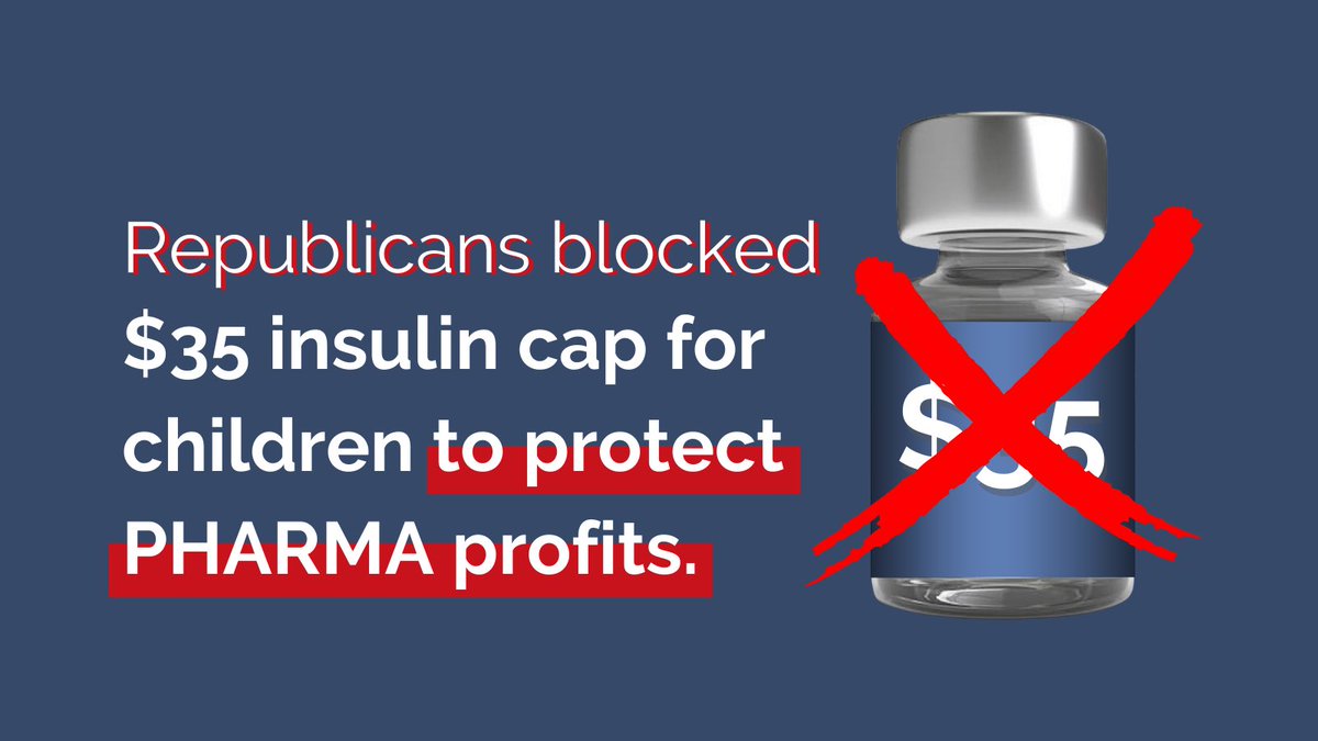 Democrats delivered a $35-per-month cap on insulin for folks on Medicare. When we tried to do the same for kids, Republicans blocked us.