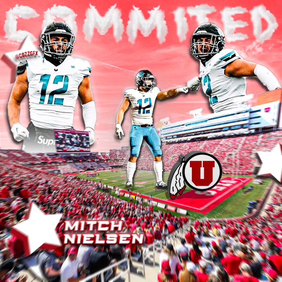Beyond grateful to announce I’m officially committed to the University of Utah to continue my career in the sport I love! Thank you all my Coaches, teammates, and especially my family! <a href="/Utah_Football/">Utah Football</a> <a href="/RBlechen/">Robert Blechen</a> <a href="/FHS_PHOEN1X/">Farmington Phoenix Football</a> <a href="/coatsie20/">Daniel Coats</a> <a href="/CodyCaputo3/">Cody Caputo</a> <a href="/UtahCoachWhitt/">Kyle Whittingham</a> <a href="/RSNBUtes/">Morgan Scalley</a>