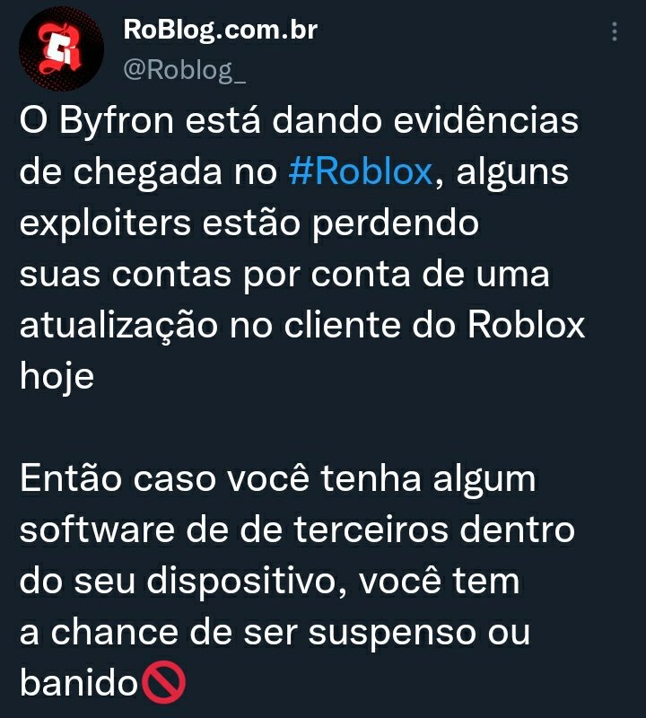 RoBlog 🇧🇷 on X: A gente postou a notícia sobre o anti-cheat do