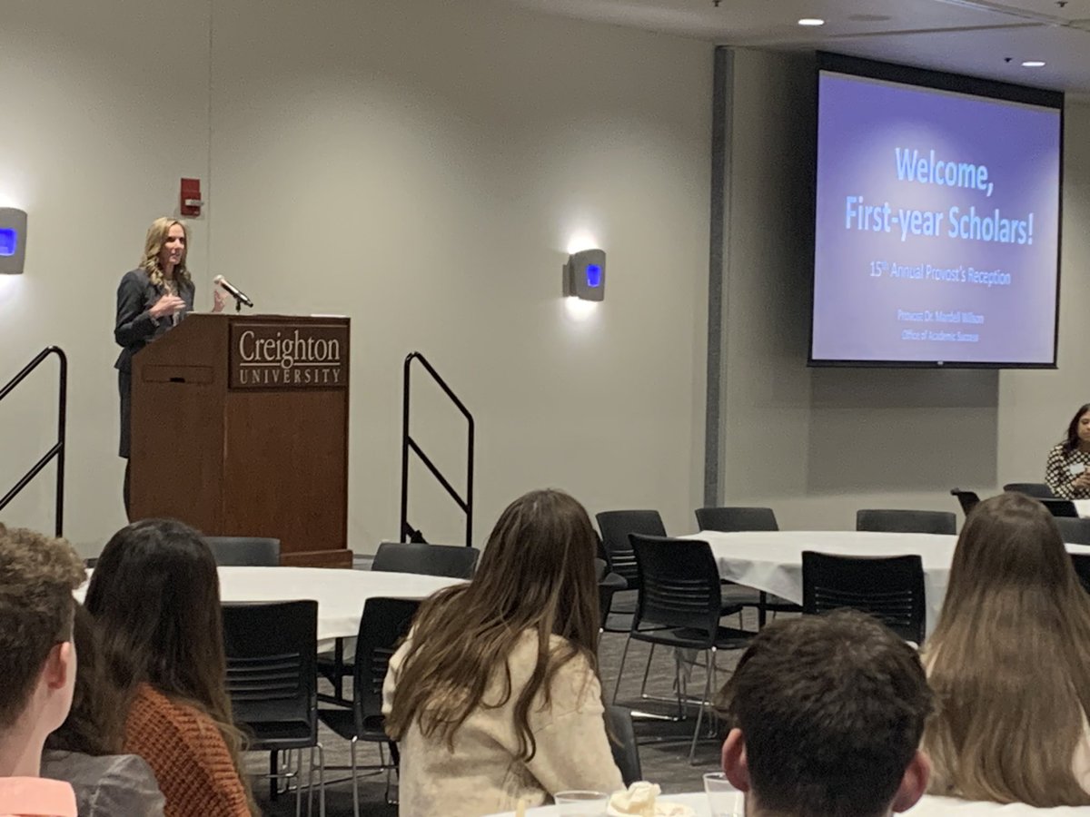 wwyjr's tweet photo. Wonderful 15th Annual Provost Reception for First-Year Scholars here @Creighton and met several amazing young leaders who are ready to Go Light the World on Fire! #JesuitEducated @BluejayLife https://t.co/QThC3hlvOJ