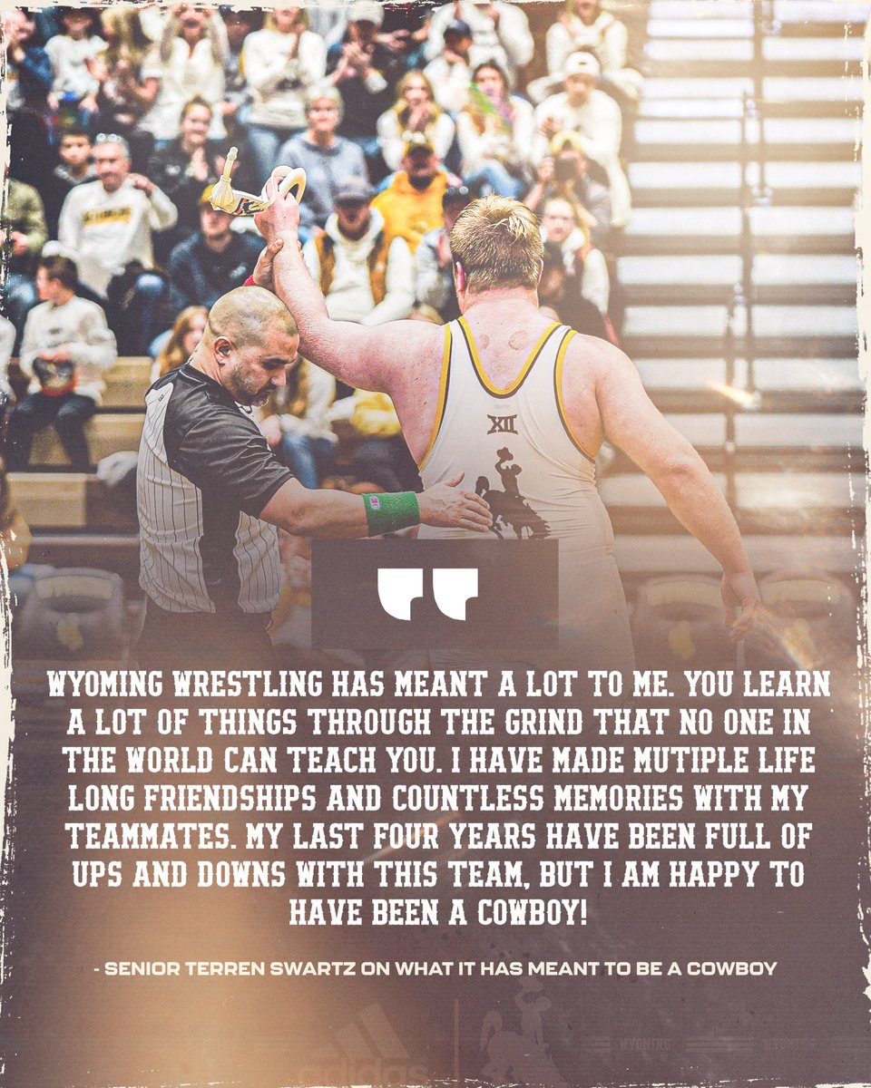 WyoWrestle's tweet photo. Sending off our seniors this weekend.

Going to miss having @icedteeswartz in the Brown and Gold. #LCT https://t.co/qetl4juTgQ