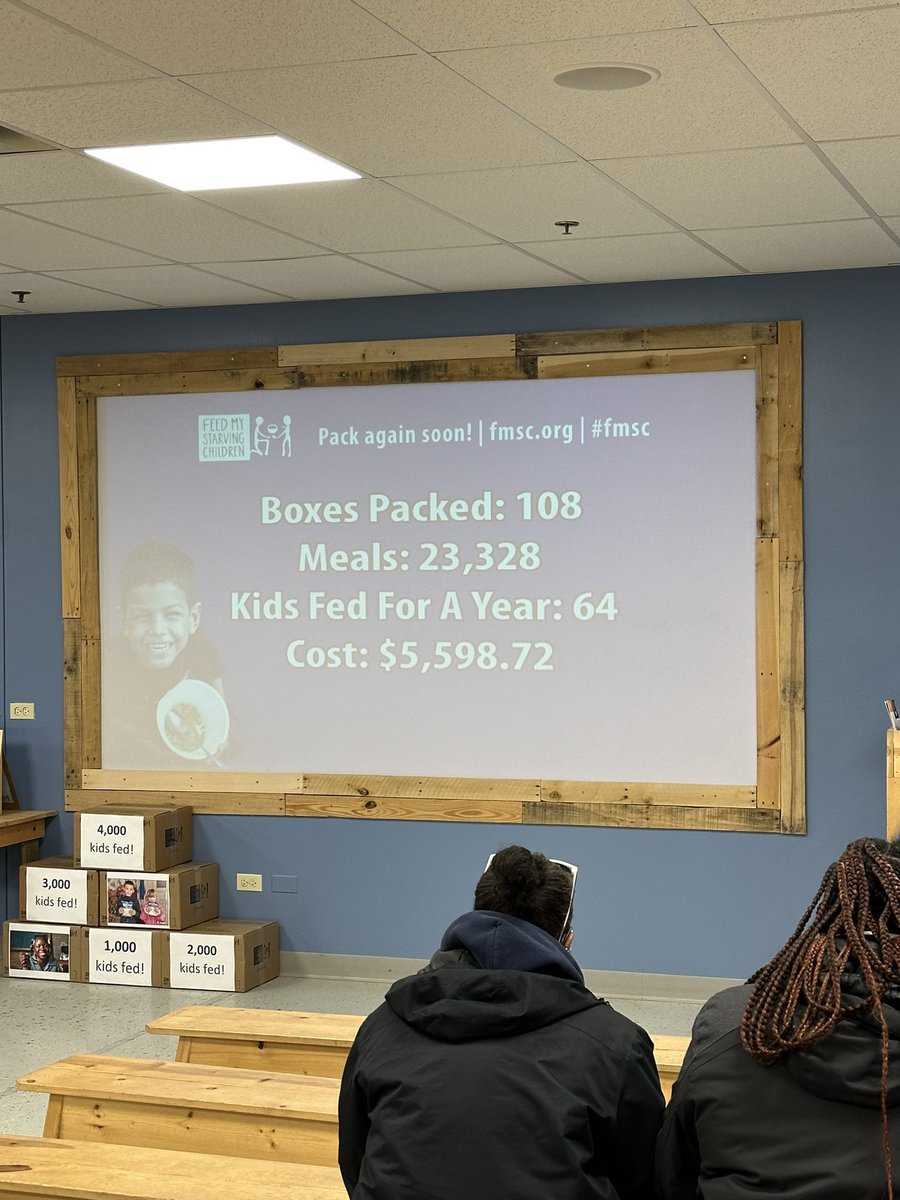 Your Lady Blackhawks spent their night packing meals @ Feed My Starving Children!  ❤️🤍💙