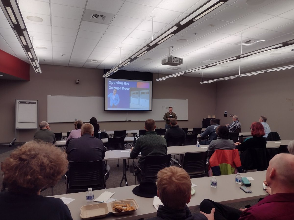 watsonhqcom's tweet image. Mike Miller, Raising the Garage Door, live now at the e-factory, presented by @SecureDataTech.

#sgf #tech #Events