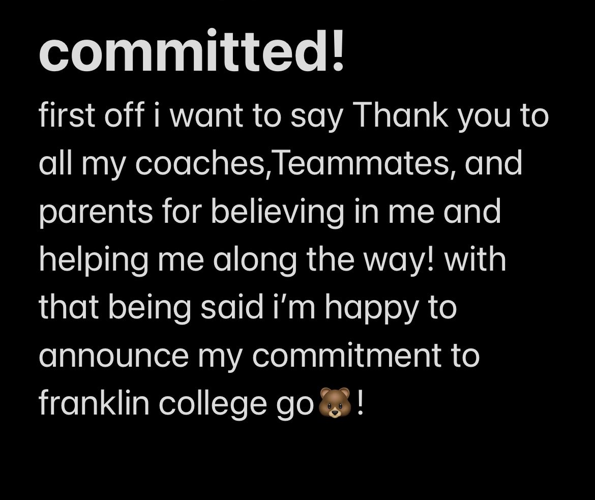 Mitchell934's tweet image. Excited to announce my commitment to franklin college! Go🐻🔵🟡!
⁦@AlanHensell⁩ ⁦@Coach_Roz⁩ ⁦@Coach_McNeely_⁩ ⁦@Coach_McElwain⁩ 
⁦@TheSupercop2366⁩