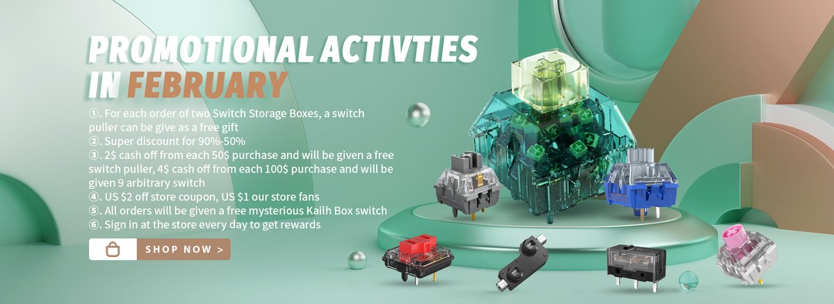 KailhSwitch's tweet photo. Our Kailh Switch Official Store is back in business~
Which switches do you like best?🧐🧐
#aliexpress #kailhbox #kailhswitch

https://t.co/NAGVgVbhjW https://t.co/awRnwZtfSP