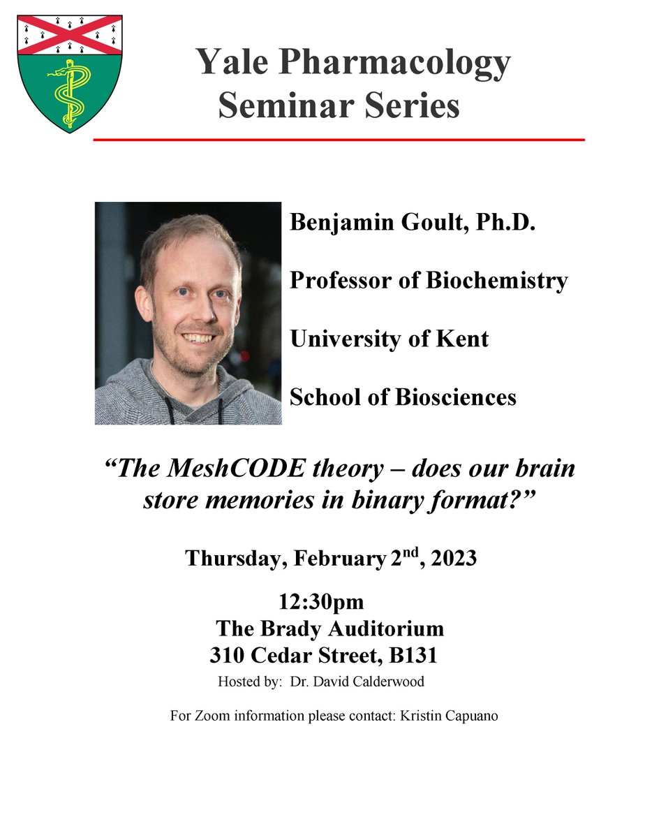 YalePharm's tweet photo. Join us for @YalePharm  Seminar Series tomorrow at 12:30 https://t.co/sCOOB8gTZX