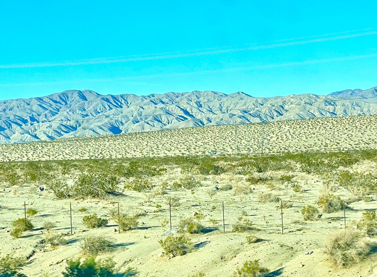 Feb. 1st: A desertscape on the way to Palm Springs, CA…