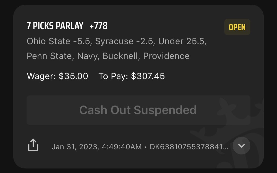 laxdad_7's tweet photo. First parlay of the season. Bet responsibly but this shits hitting. That under is for the Maryland v Richmond game. +778 odds. Also have 2 nuke jobs for this weekend as well. https://t.co/M9DUvDWB4a