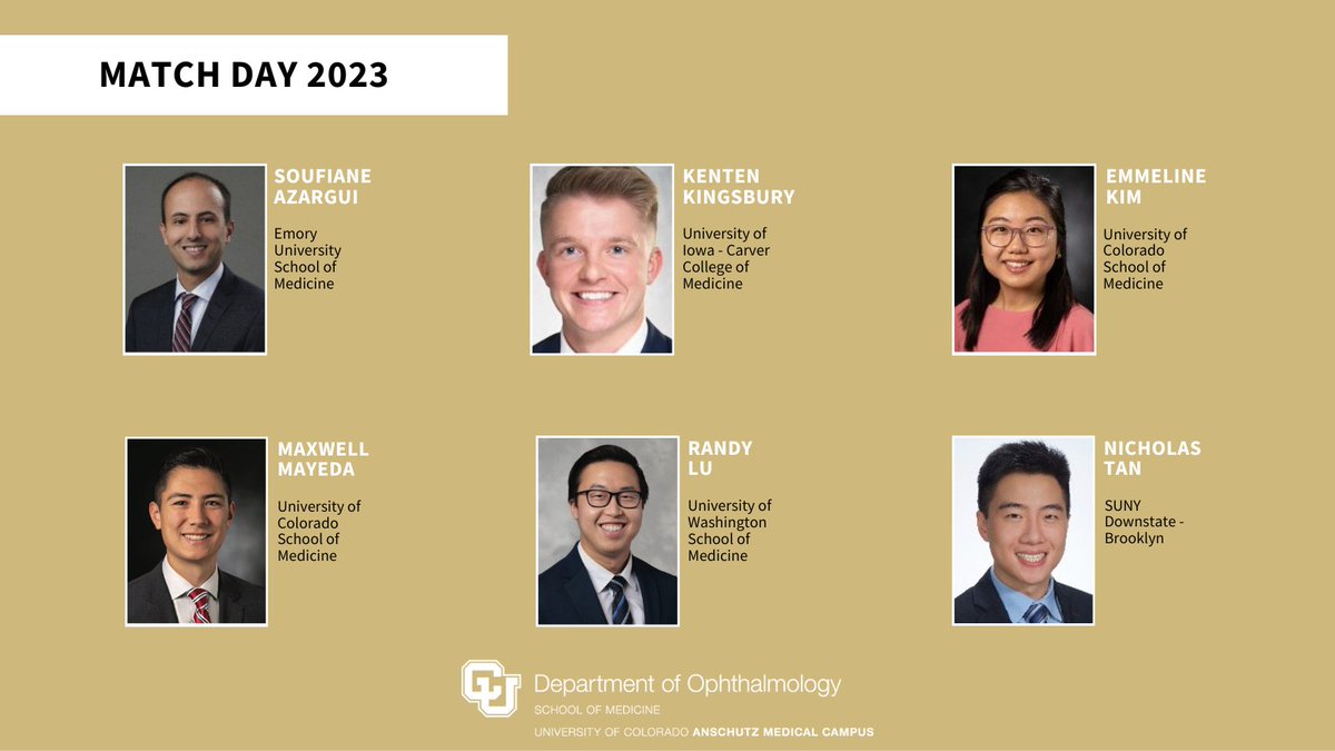 Happy #MatchDay2023! We're so excited to welcome our new resident Class of 2027 from @EmoryUniversity, @IowaMed, @CUMedicalSchool, @UWMedicine and @sunydownstate! #ophthomatch #matchday