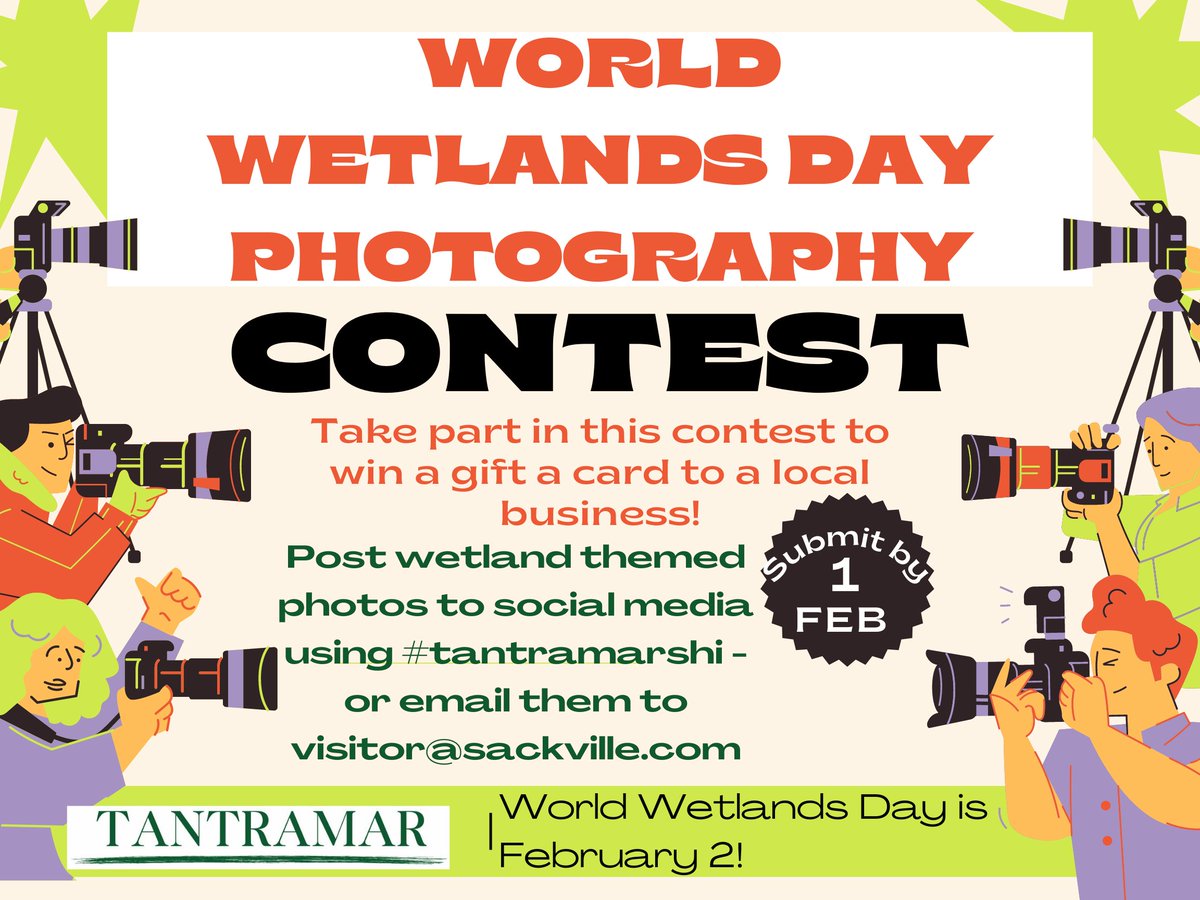 “ Happy #WorldWetlandsDay tomorrow everyone! Today is the last day for the #Tantramarshi wetlands photography contest, be sure to haghtag them or send them in to visitor@sackville.com for your chance to win. We will be deciding the winner tomorrow afternoon!