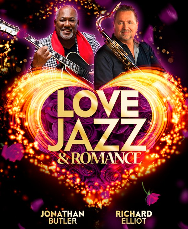Love Jazz &amp; Romance return to Houston Texas.

Jazz Stars Jonathan Butler and Richard Elliot performing live Sunday February 5, 2023 at Jones Hall at 615 Louisiana St. Houston Tx 77002.

Performance begins at 5:00pm

Click on the link below for Tickets!!
tinyurl.com/4et4fnt7