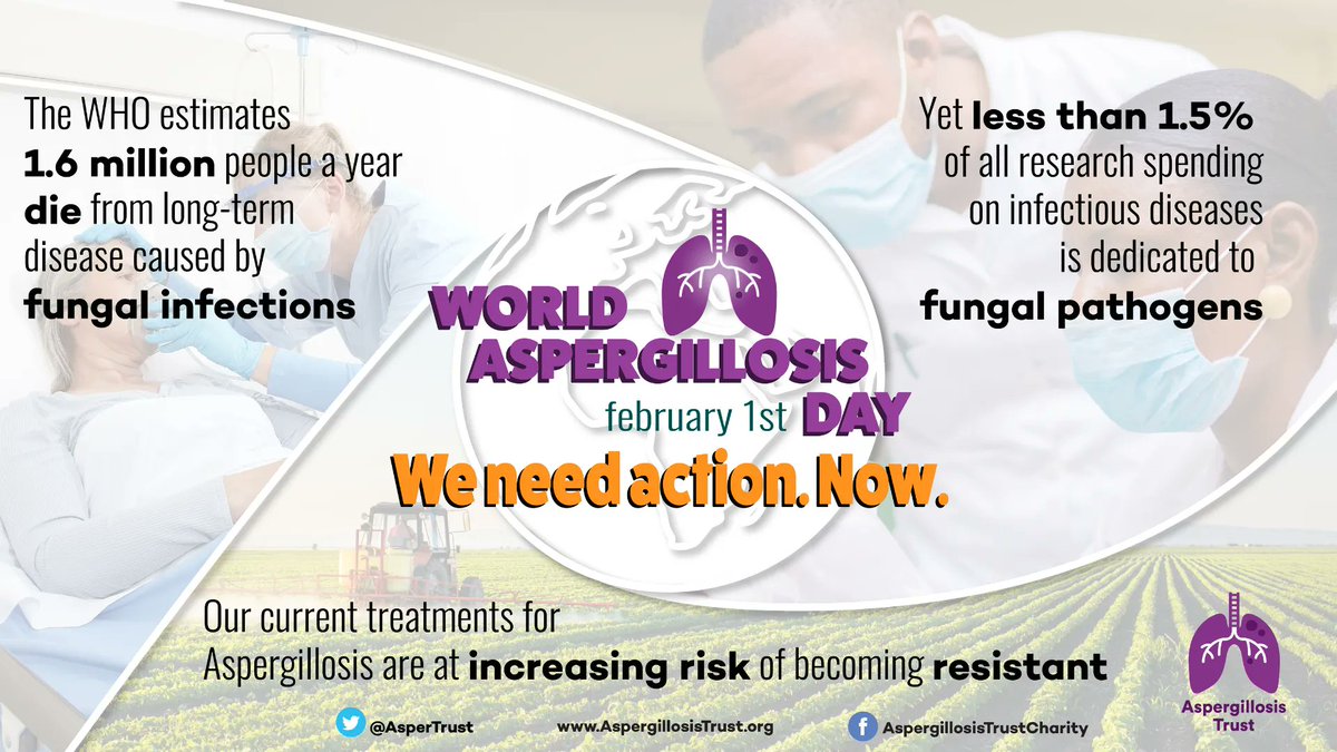 #BeConcerned buff.ly/3R13RvK Could YOU help us in raising awareness about #aspergillosis &amp; getting #healthcareprofessionals to #thinkfungus earlier in the diagnosis cycle the earlier the diagnosis the better the outcome. #worldaspergillosisday2023 buff.ly/3R0j1Bz