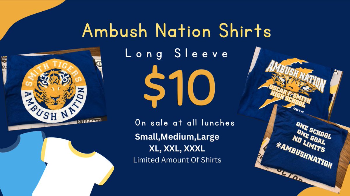 OscarSmithHigh's tweet photo. During lunches while supplies last!! @OFSAmbushNation #smithset @SmithTiger_SCA #Halus https://t.co/Y9w0SbnlzG