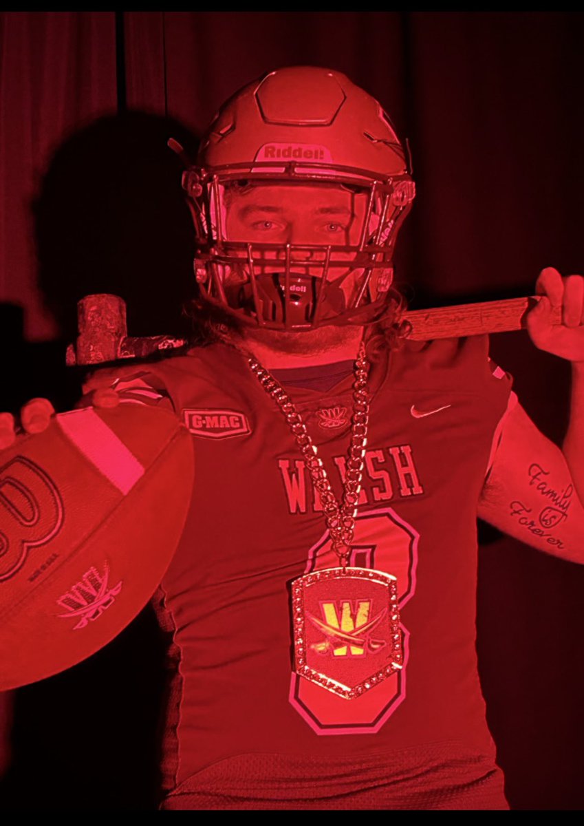 CSpry43's tweet photo. I am blessed to say that I am 100% committed to @WalshUFootball #SwordsUP @CoachFank1 @SMcCourt12 @CoachZachConnor @CoachMarkJ @STVMFootball @football_t3 @DaleRodick #COMITTED https://t.co/5zRXaWjBrO