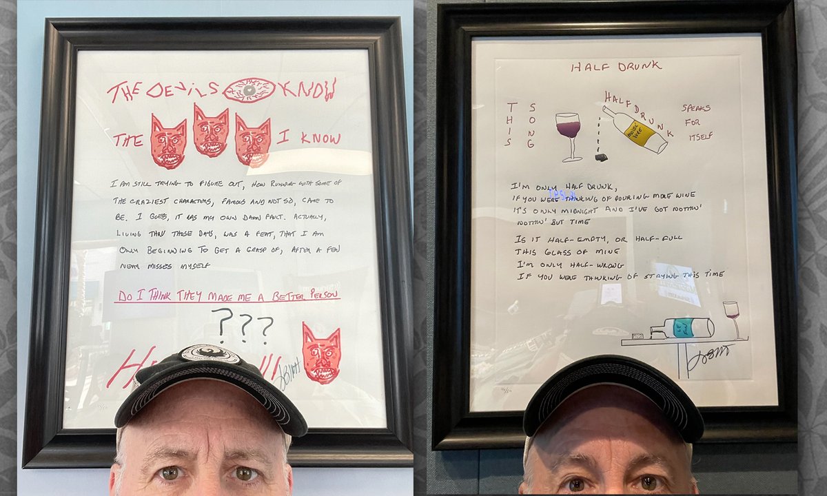 JDSpradlin's tweet photo. These are the two @JimmyBuffett signed & numbered lithograph pages from the @MailboatRecords 2020 #LifeOnTheFlipSide flipbook that hang in our two studios.
Orlando's #TheDevilsIKnow & Nashville's #HalfDrunk.
Cheers & Fins Up!!
~~~/)~~\o/~~(\~~
≈≈@RadioMville≈≈
@SiriusXM~#Ch24 https://t.co/p94zRRKW8Y
