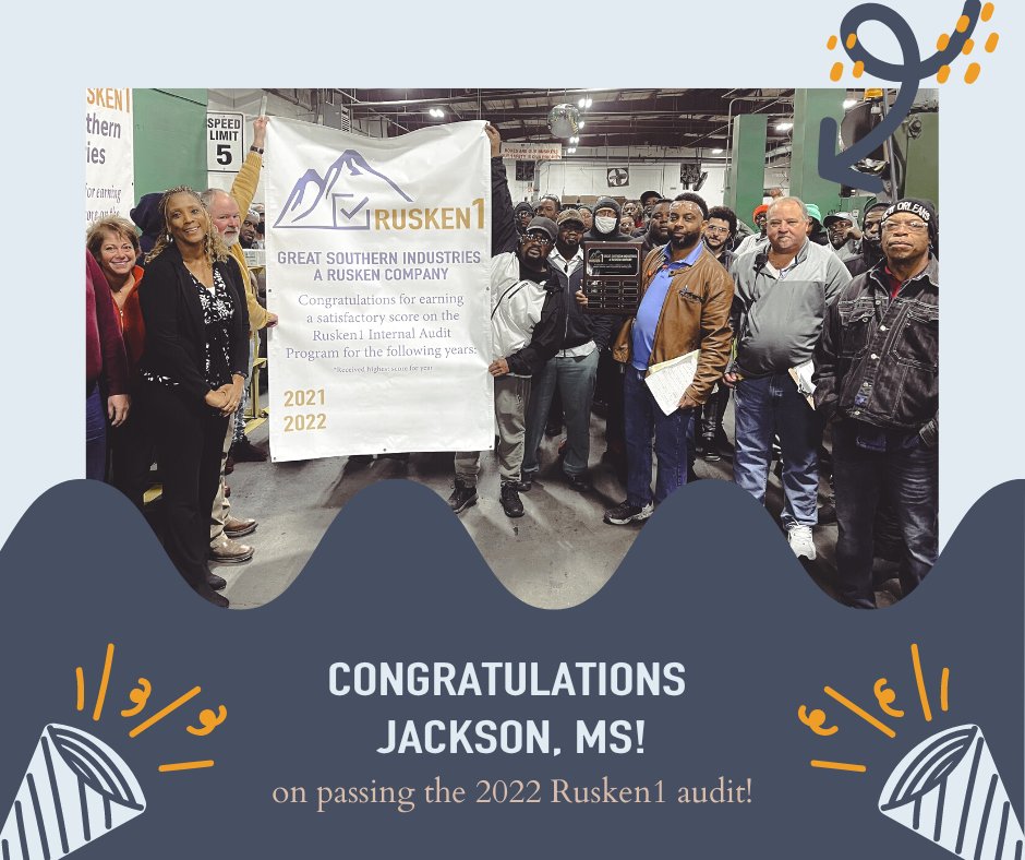 #Congratulations Jackson, #mississippi on receiving a passing score for the 2022 Rusken1 #internalaudit 🎉 #quality #qualityassurance #qualitypackaging #packaging #corrugatedpackaging #qualitymatters