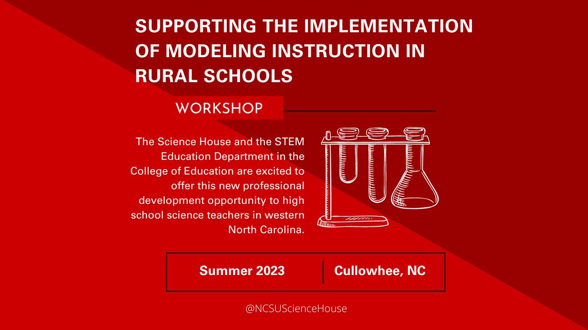The Science House is excited to offer this new professional development opportunity to high school science teachers in western North Carolina.

Teachers are encouraged to apply at ow.ly/TIW950MFQKw