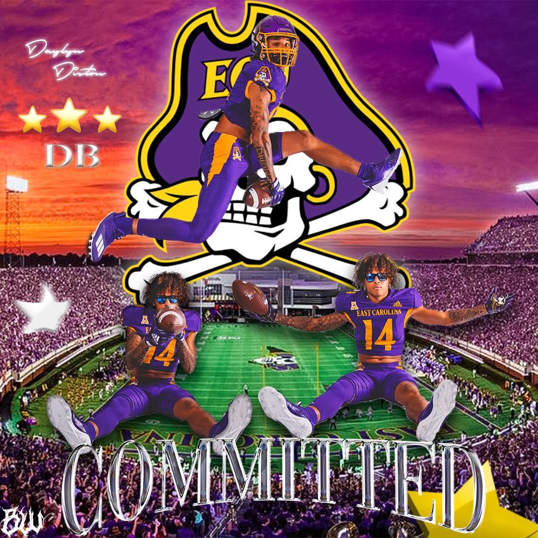 I am very blessed to say that I am committed to East Carolina University 🏴‍☠️ #purpleha23 @CoachJulesM @rileyreeduf @UCH_Football @HTC247 @ECUCoachHouston @ECUPiratesFB @ECU_Coach_Weave @SGasperECU @Coach_B_Harrell