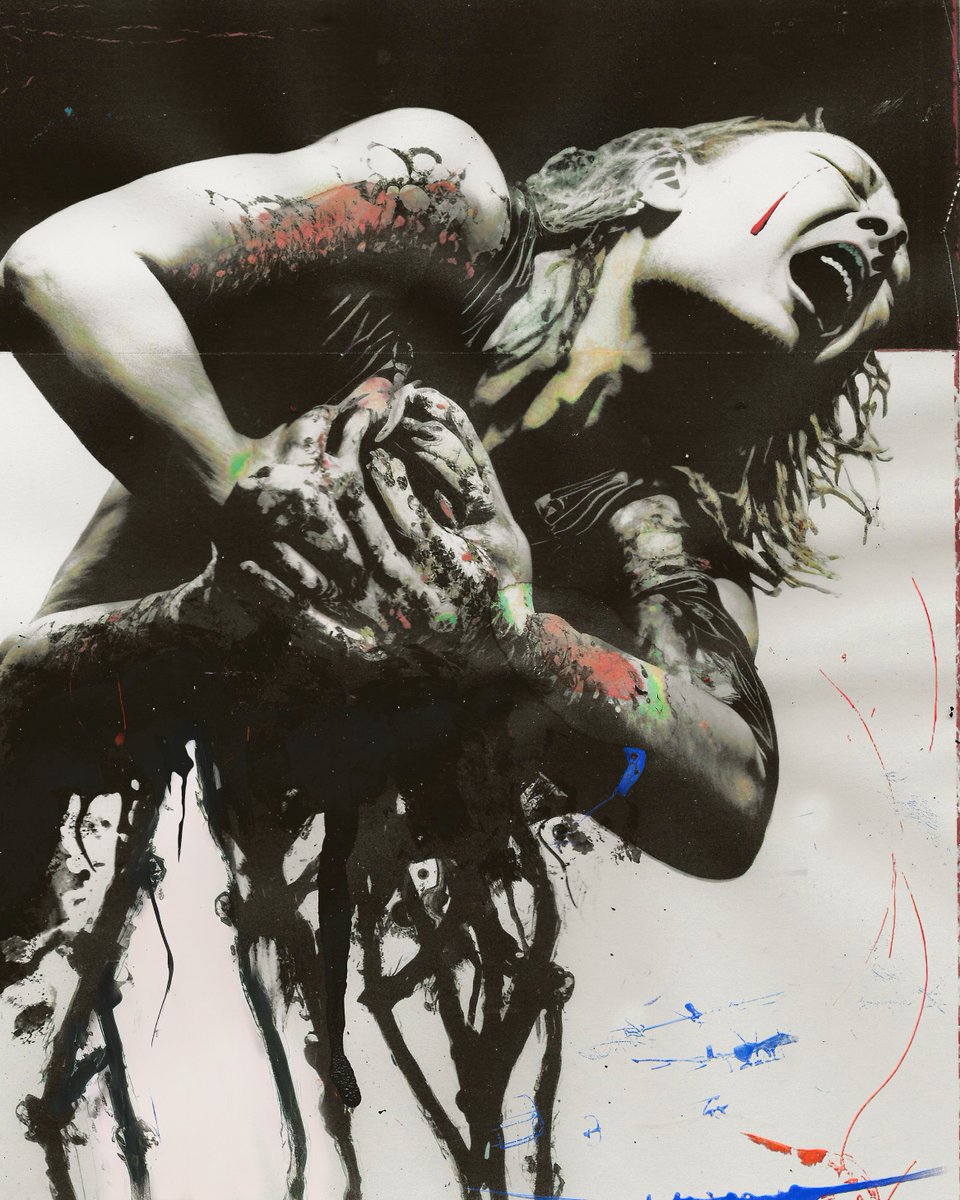 yiiokii's tweet photo. Culmination of Pain

Personal work exploring some physical and mental struggles Ive been experiencing recently.

Photobashing, Ai, spray paint, watercolor https://t.co/av8FPfzqN0