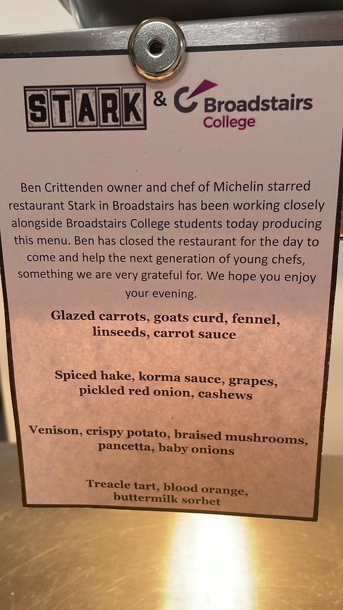 2 courses down in our <a href="/starkfood/">STARK</a> and <a href="/BroadstairsCol/">EKC Broadstairs College</a> collaboration. What a great experience for our level 3 learners #TheFuture