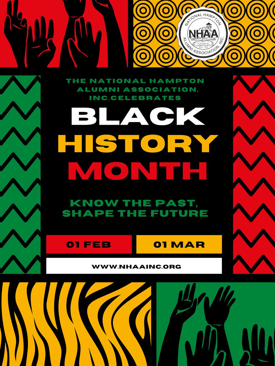 NHAAInc's tweet photo. The National Hampton Alumni Association, Inc. celebrates Black History by continuing to honor the past and inspiring the future via Black History. 🙏🏾 https://t.co/EOFJgL4XZm