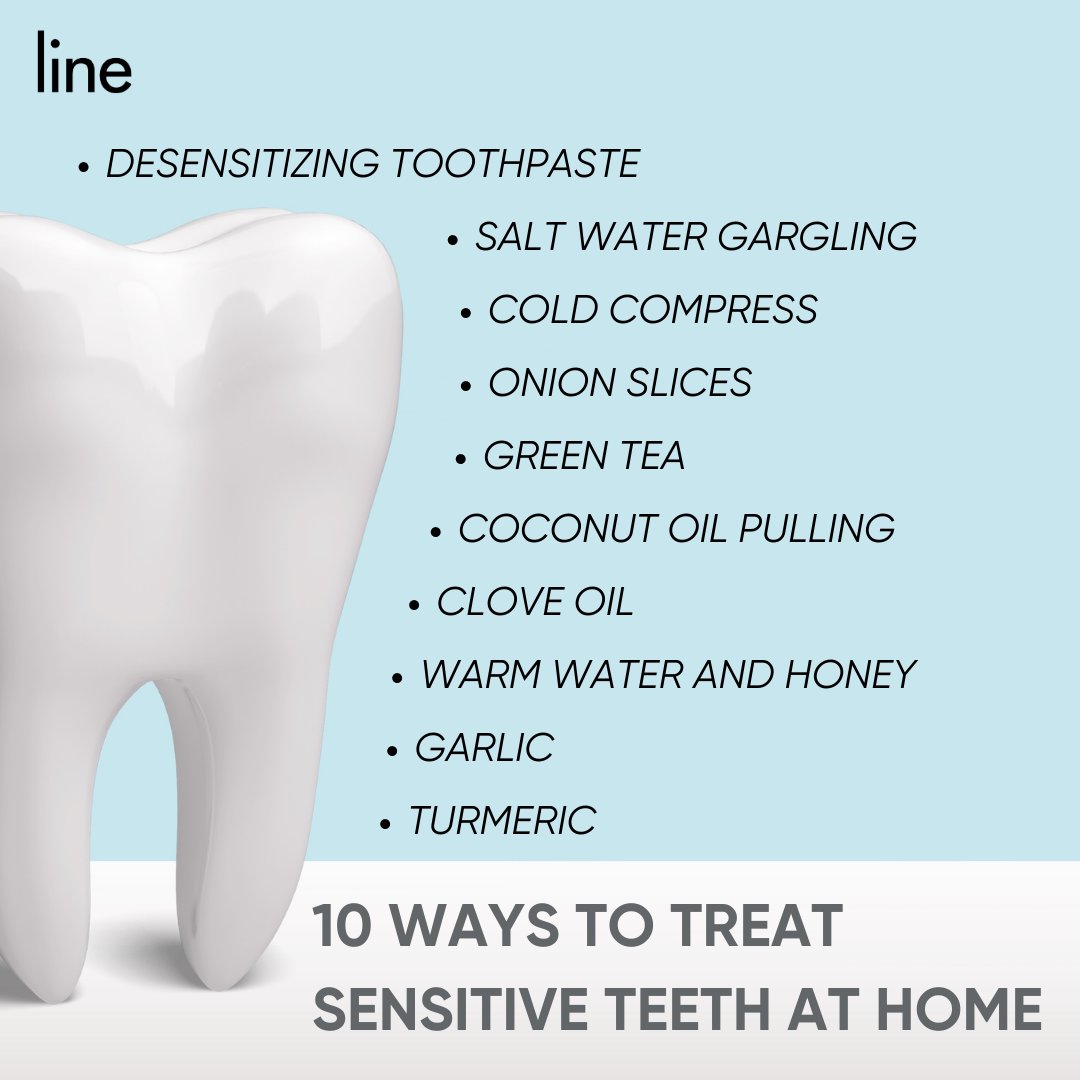 Do you suffer from tooth sensitivity and need some quick home remedy to help you till the time you visit a dentist? Here are some quick steps you can take to save yourself from discomfort.

#LineWellness #Dentist #Tooth #Teeth #Sensitivity #HomeRemedy #Tips #GreenTea #CloveOil