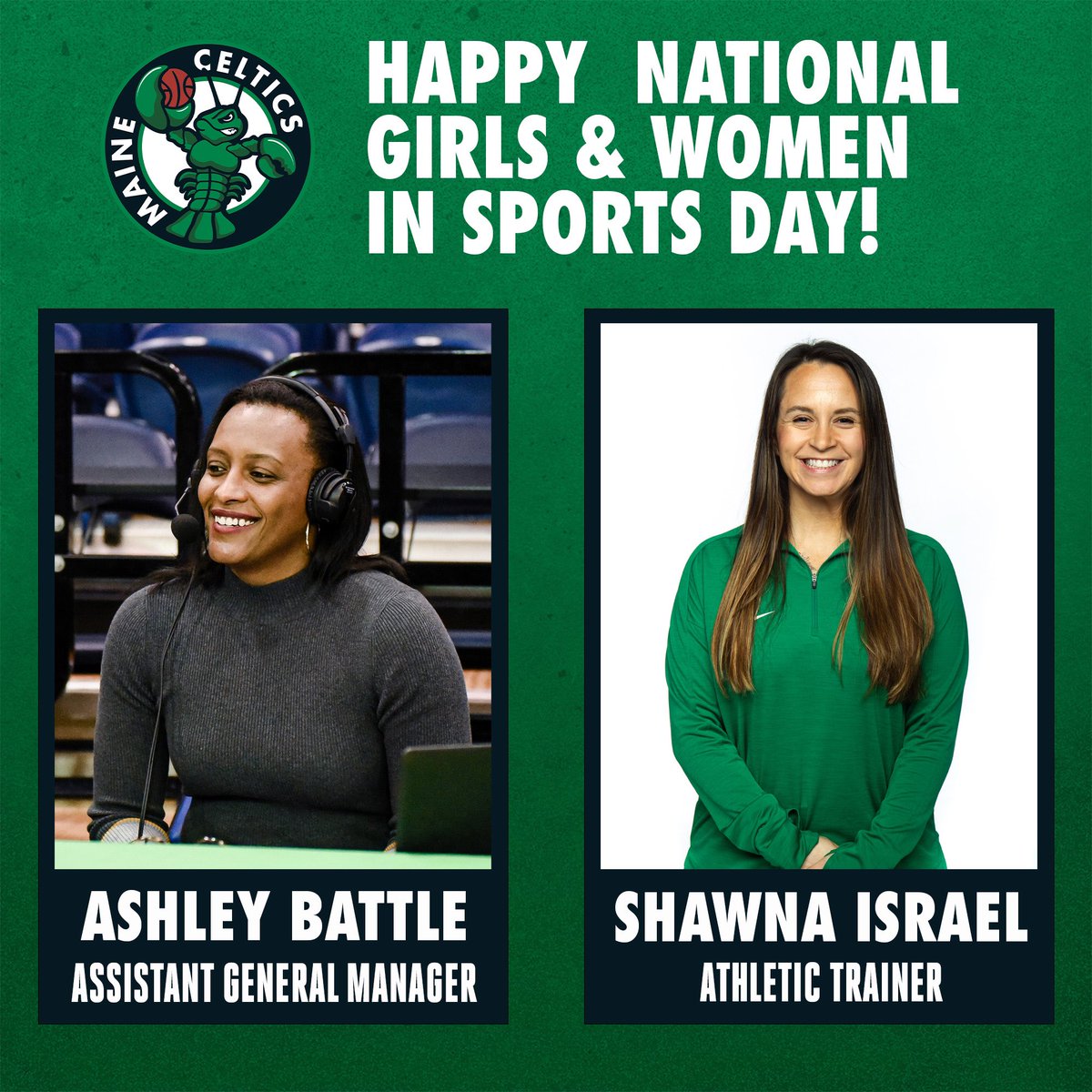 MaineCeltics's tweet photo. ⛹️‍♀️ Happy National Girls &amp; Women in Sports Day! We wouldn’t be where we are today without the hard work of all the amazing women in our organization. Join us at the Expo Saturday for “Women in Sports Night!” #NGWSD2023 

https://t.co/dxS2RAQ54Y https://t.co/y218bd5b9R