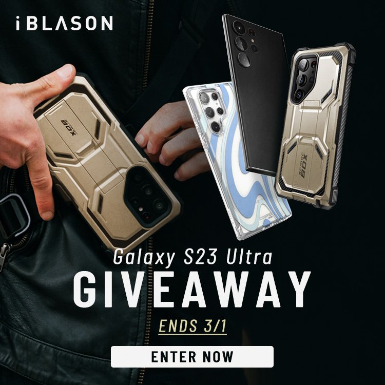 iblason's tweet photo. WE'RE BACK 👏 Galaxy S23 Ultra Giveaway 🎁 

HOW TO WIN: 
🌟 Follow @iblason
🌟 Tag 3 friends
🌟 Enter everyday via #linkinbio

GRAND PRIZE:
- (1) Galaxy S23 Ultra
- (5) cases from i-Blason 

RUNNER-UP PRIZE:
- (1) Case from i-Blason
- (1) i-Blason Superfan Kit

Ends 3/1. https://t.co/HaQSoZXUy1