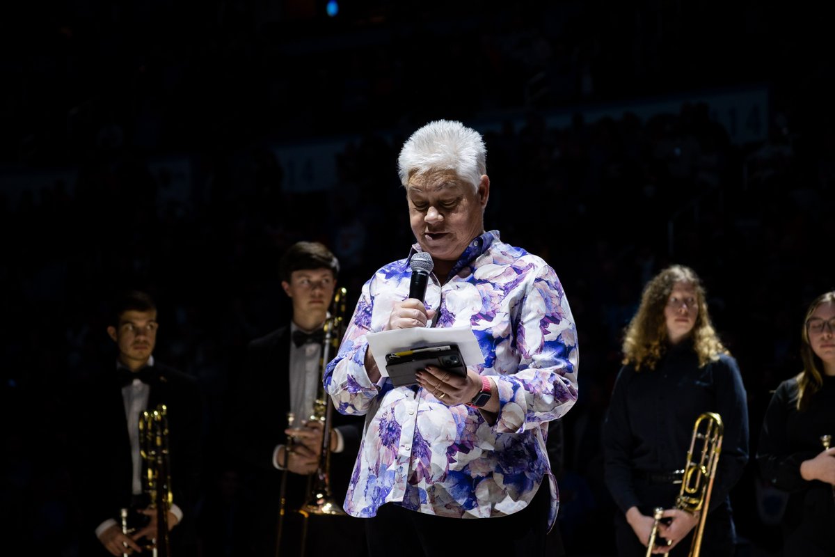 As the lights dimmed in Paycom Center, all eyes were on Chaplin Becky Johnson. She was honored to present the pregame invocation for the <a href="/okcthunder/">OKC THUNDER</a>! The invocation was a beautiful moment for fans to take a moment to pray and reflect before the game. Go Thunder!