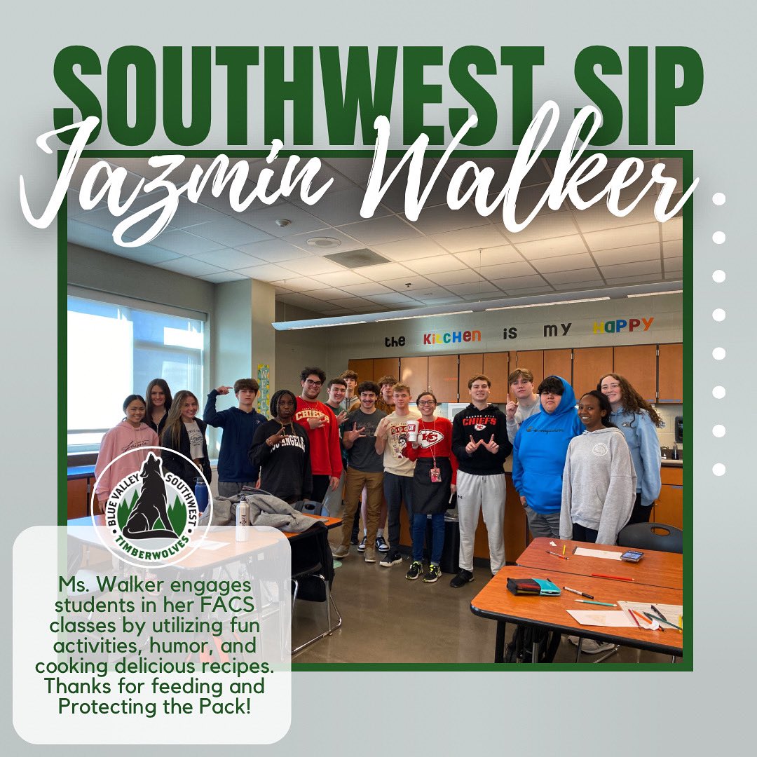 It is 2023 and time to recognize our amazing teachers. Our first 2023 Southwest Sip Award goes to Ms. Walker! 
Thanks for Protecting the Pack!