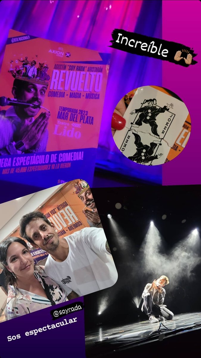 MacaLucia12's tweet photo. @Soy_Rada Además de talentoso, sos humilde. Y eso te hace más grande. Gracias por eso! Seguramente volveré a ir a verte pronto 👌🏽 https://t.co/UXT35sqI5r