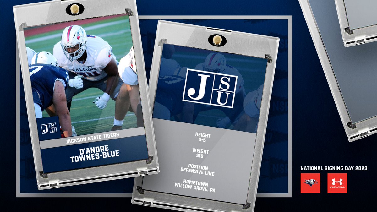 Lackawanna College Falcons (@falconssports) on Twitter photo Congratulations to our <a href="/NJCAAFootball/">NJCAA Football</a> #AllAmerica <a href="/DandreBlue/">D’Andre Townes Blue</a> on choosing <a href="/GoJSUTigersFB/">Jackson State Football</a>! D'Andre blossomed into a premier offensive tackle, and was a monster on the line for <a href="/LCFalconsFB/">Lackawanna College Football</a>!
#gofalcons | #LackLife Congratulations to our <a href="/NJCAAFootball/">NJCAA Football</a> #AllAmerica <a href="/DandreBlue/">D’Andre Townes Blue</a> on choosing <a href="/GoJSUTigersFB/">Jackson State Football</a>! D'Andre blossomed into a premier offensive tackle, and was a monster on the line for <a href="/LCFalconsFB/">Lackawanna College Football</a>!
#gofalcons | #LackLife