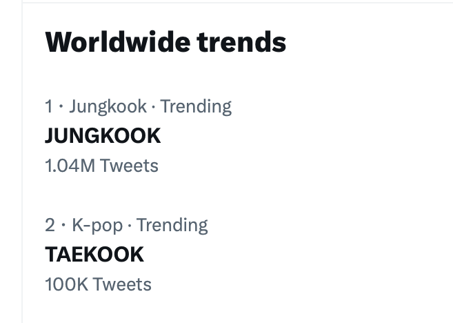 JUNGKOOK trends at #1 Worldwide & TAEKOOK at #2 as #Jungkook & #Taehyung's Instagram Live becomes the 3rd Most viewed Instagram Live in History (+922K Views) & the Most Viewed Instagram Live by a K-Act, reaching the Highest Individual Live Real Time Views on Weverse ever!💪👑👑❤️‍🔥