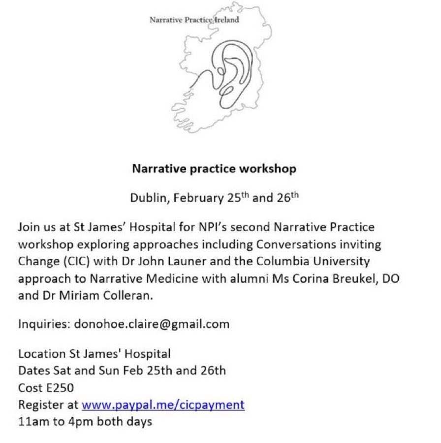 All places are filled! If you would like to join our mailing list or wait list email or DM! #NarrativeMedicine #NarrativePractice