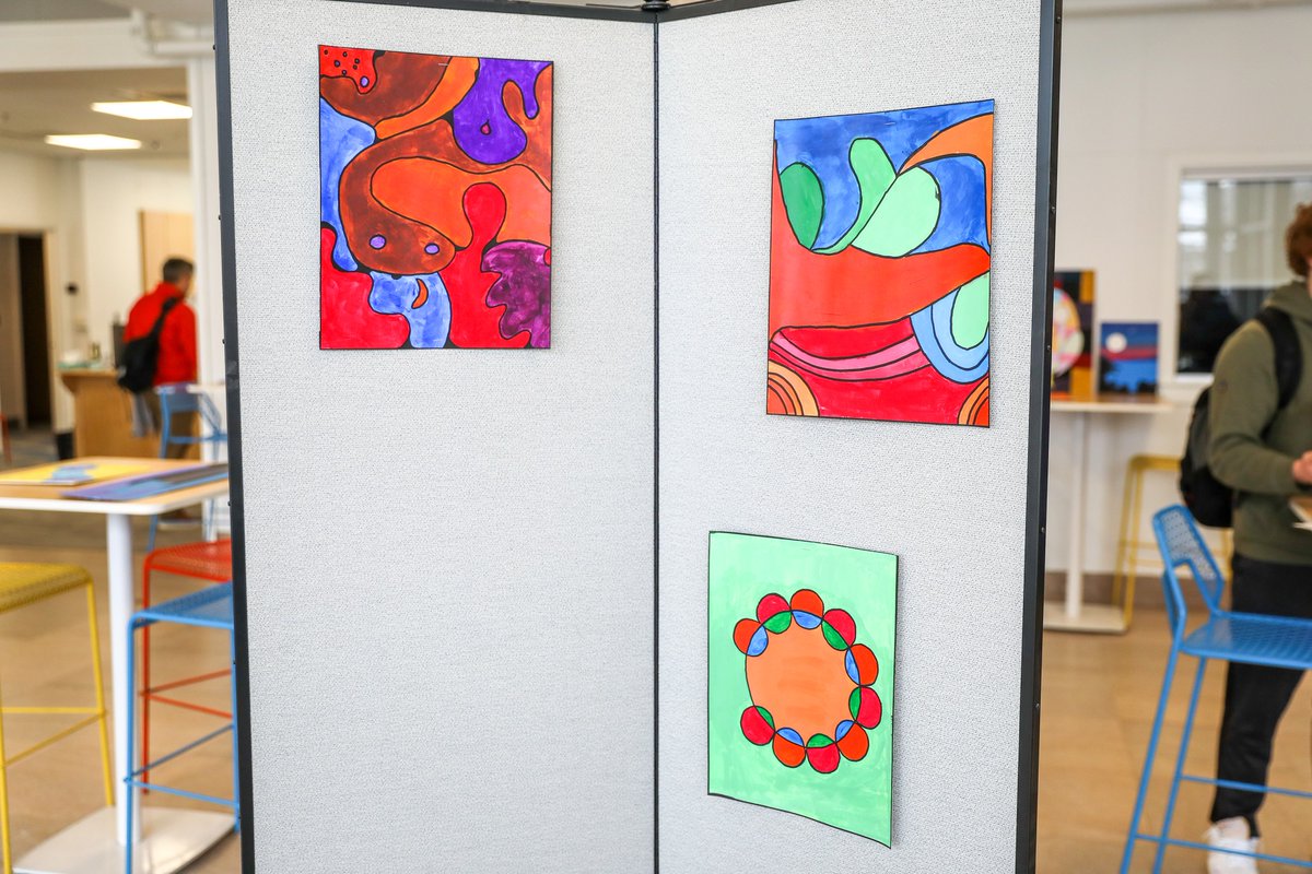 CatholicMem's tweet photo. Great to see the work of Ms. Brady's Paint and Printmaking class on display in the front office! https://t.co/uFhlU9aXwv
