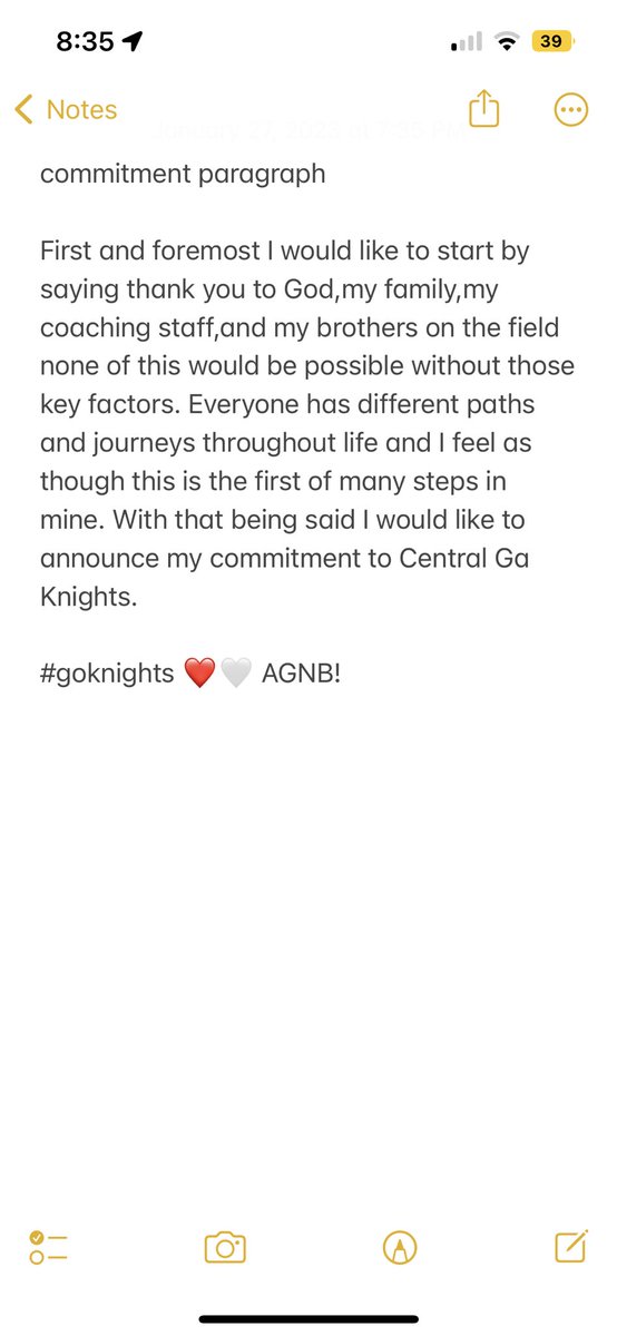 I would like to say that i will be furthering my academic and athletic career at Central georgia tech for the next couple of years with that being said I’m to Central Georgia tech #goTitans