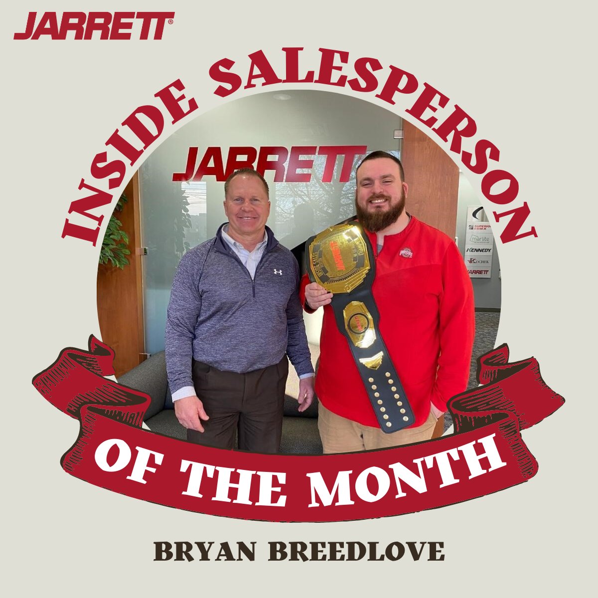 Go_Jarrett's tweet photo. We are excited to announce Bryan Breedlove, Inside Sales Coordinator, as Jarrett's Inside Salesperson of the Month for January! π
Great work, Bryan. We are looking forward to what February brings for the sales team!
#ISCOfTheMonth #EmployeeAppreciation #GoJarrett https://t.co/2MY2gQN7eG