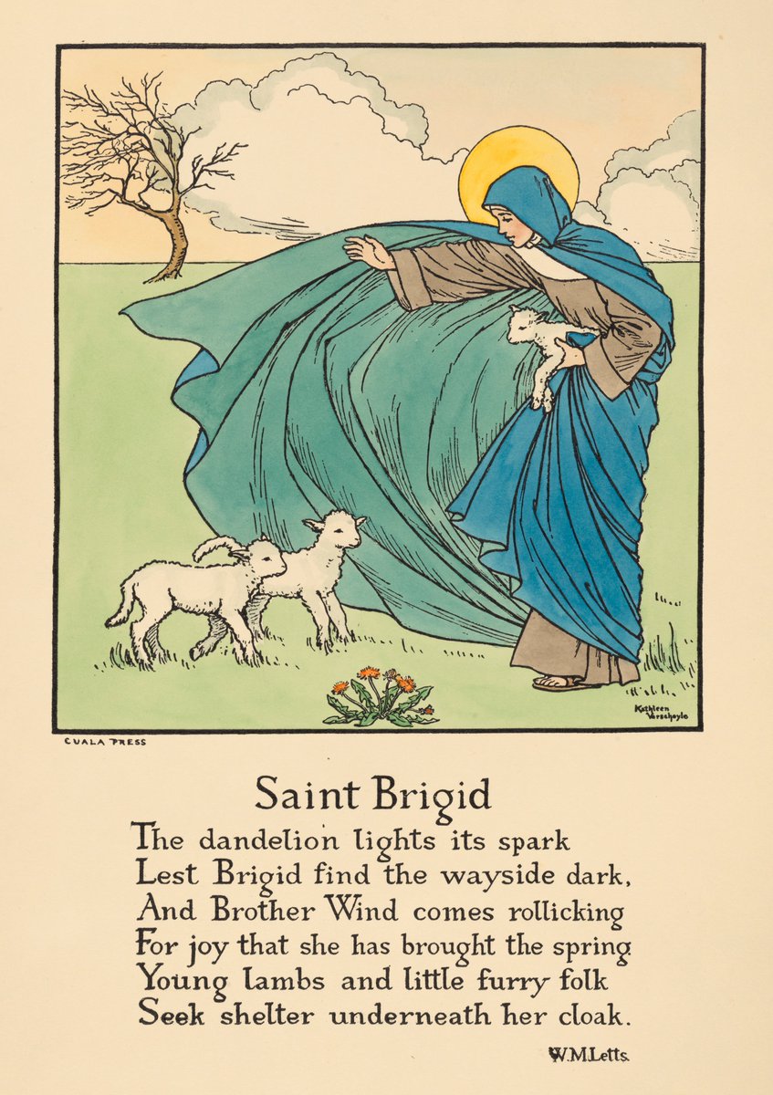 To mark St. Brigid’s Day - Lá Fhéile Bríde, and celebrating the creativity of Women, here is a Cuala print of Saint Brigid, by Irish artist, Kathleen Verschoyle, with a poem by Winifred Mary Letts.
#BrigidsDay #CualaPress