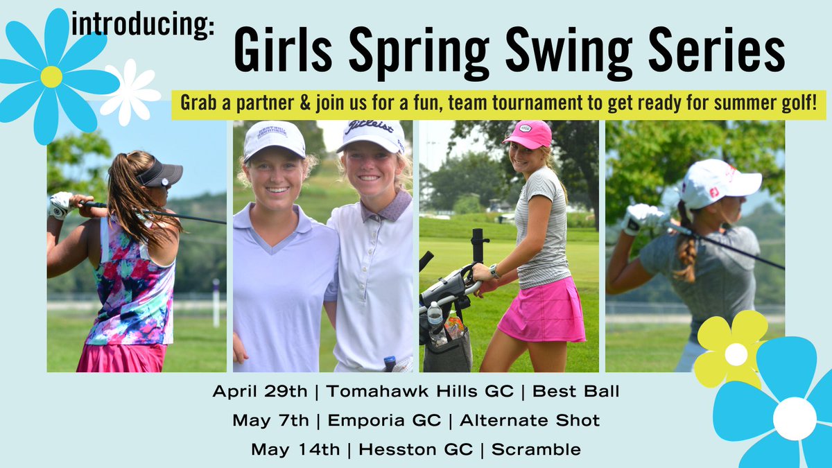 Introducing // Girls Spring Swing Series

🌼Girls only tournament series
🌼Partner golf with fun formats
🌼Play in all events or just one
🌼Open to all junior girls with active GHIN # 

Registration opens March 2. Fields limited to first 40 girls (20 teams). We can’t wait!