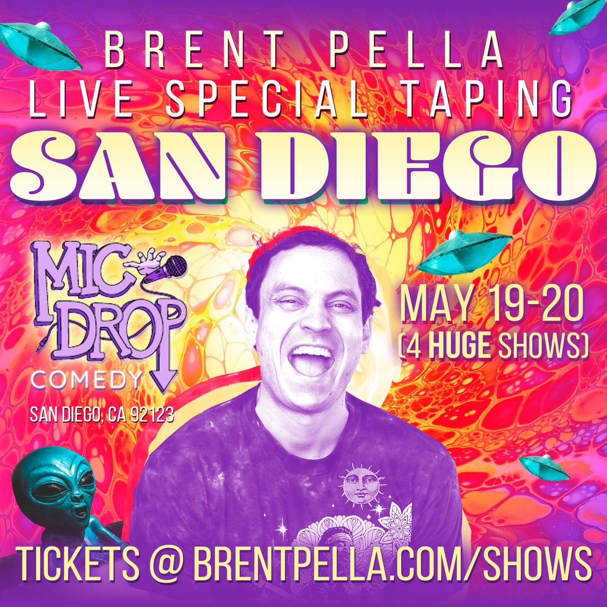 STOKED to announce I'm taping my debut comedy special in San Diego on May 19-20! Come party, gonna be a trip <3