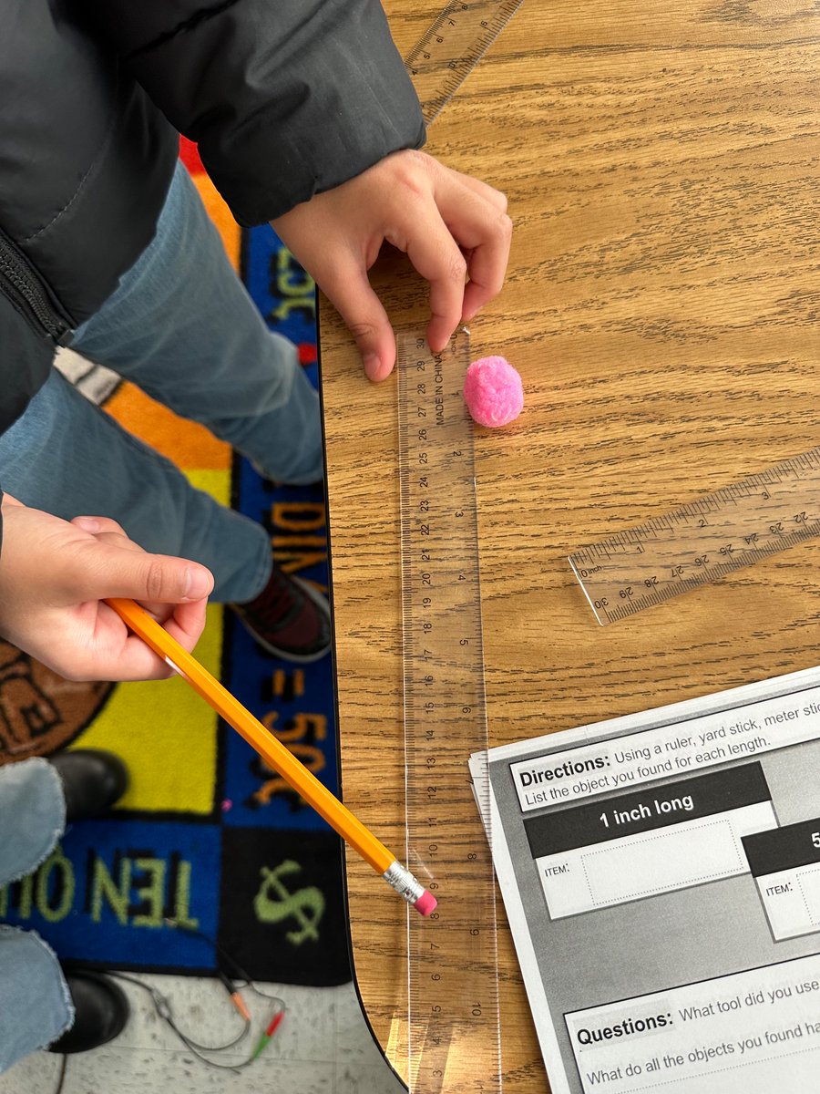 Today we began our measurement unit. Third graders had fun working together in groups to measure items in our classroom. Our favorite discovery? A gator bite is one inch long! <a href="/GuilfordEle/">Guilford Elementary School</a>