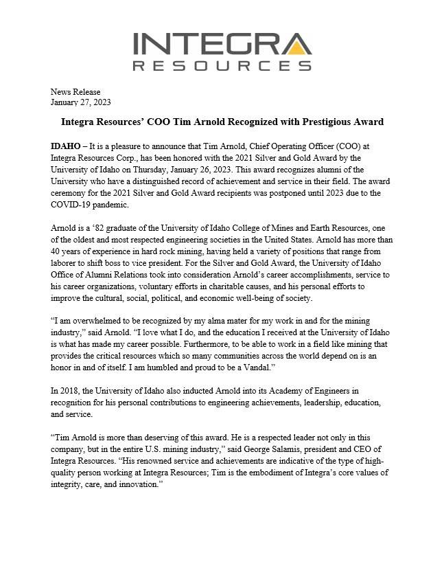 Please join us in congratulating our very own Tim Arnold! Our COO is a 2021 recipient of the University of Idaho’s Silver and Gold Award! 🏆